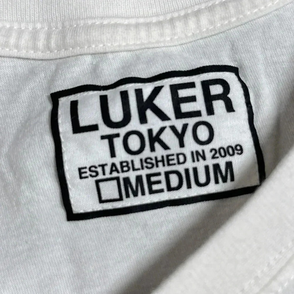 Luker by Neighborhood Japan Tokyo Big Logo  White T Shirt Mens Medium - Picture 4 of 7